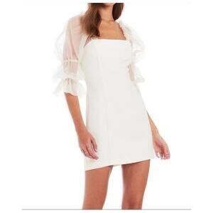 NWT Amanda Uprichard Tia Mini Dress Bridal Sz XS Engagement Wedding Square Neck